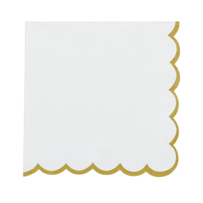 Assemble Halcyon 20pk Napkin (White & Gold)