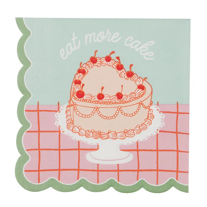 Assemble Buttercream 'Eat More Cake' 20pk Napkin