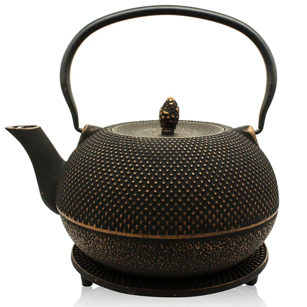 Gensei Black and Bronze Cast Iron Teapot