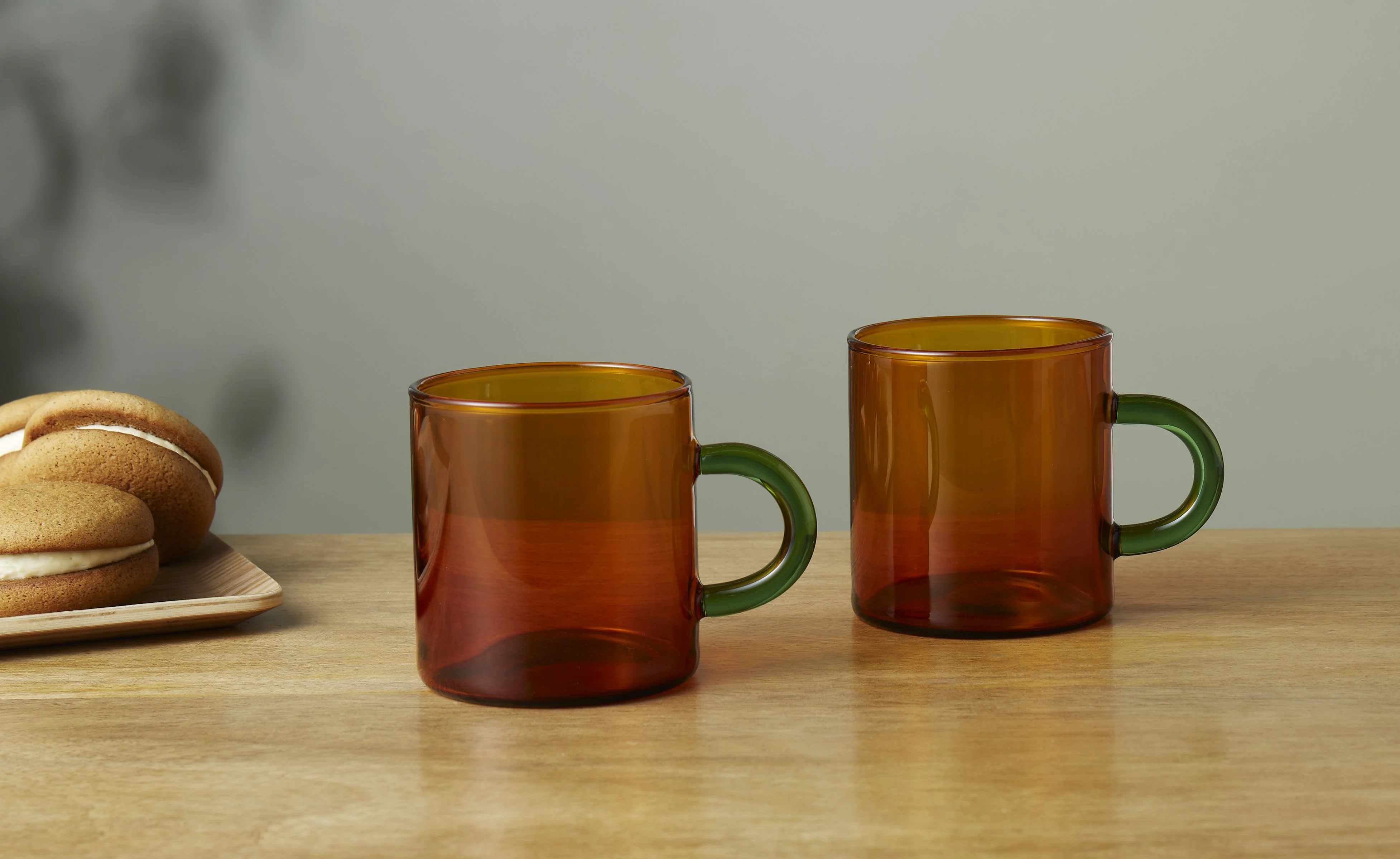 Leaf & Bean Two-Toned Sepia Glasses (set of 2) - Image 2
