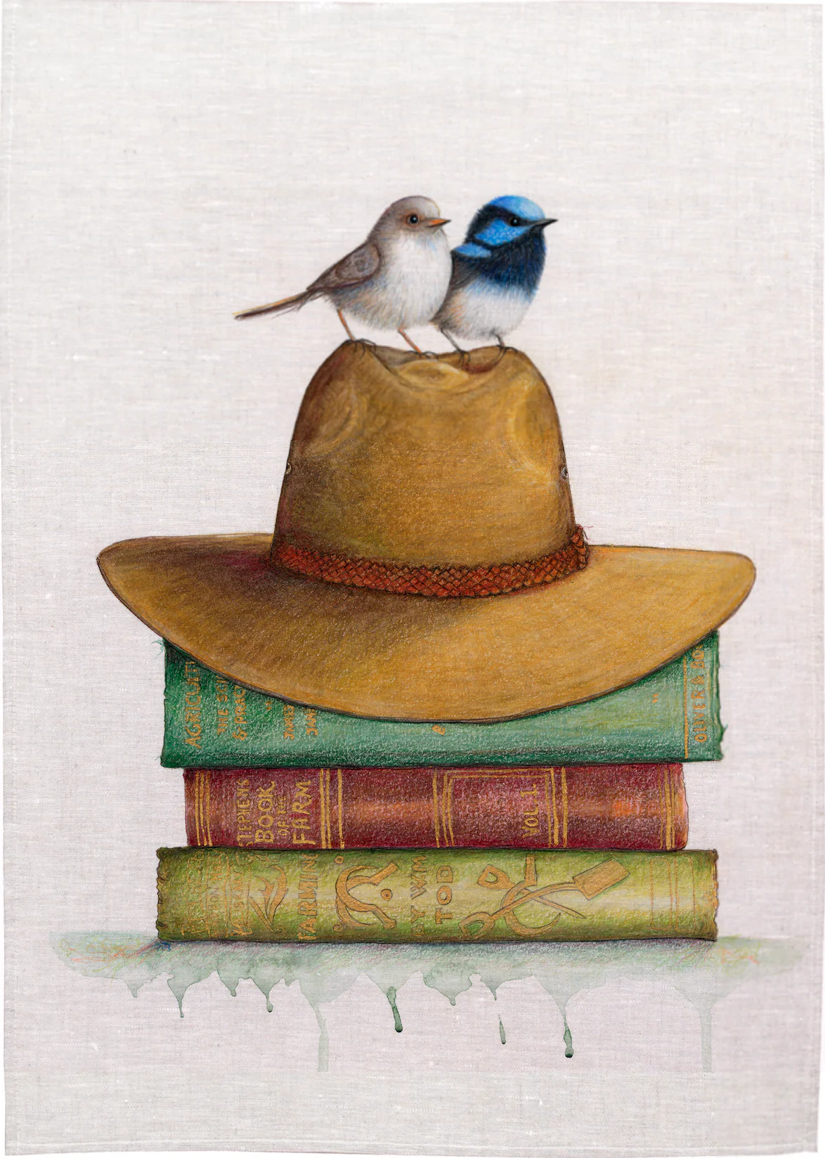 Pair of Wrens Tea Towel