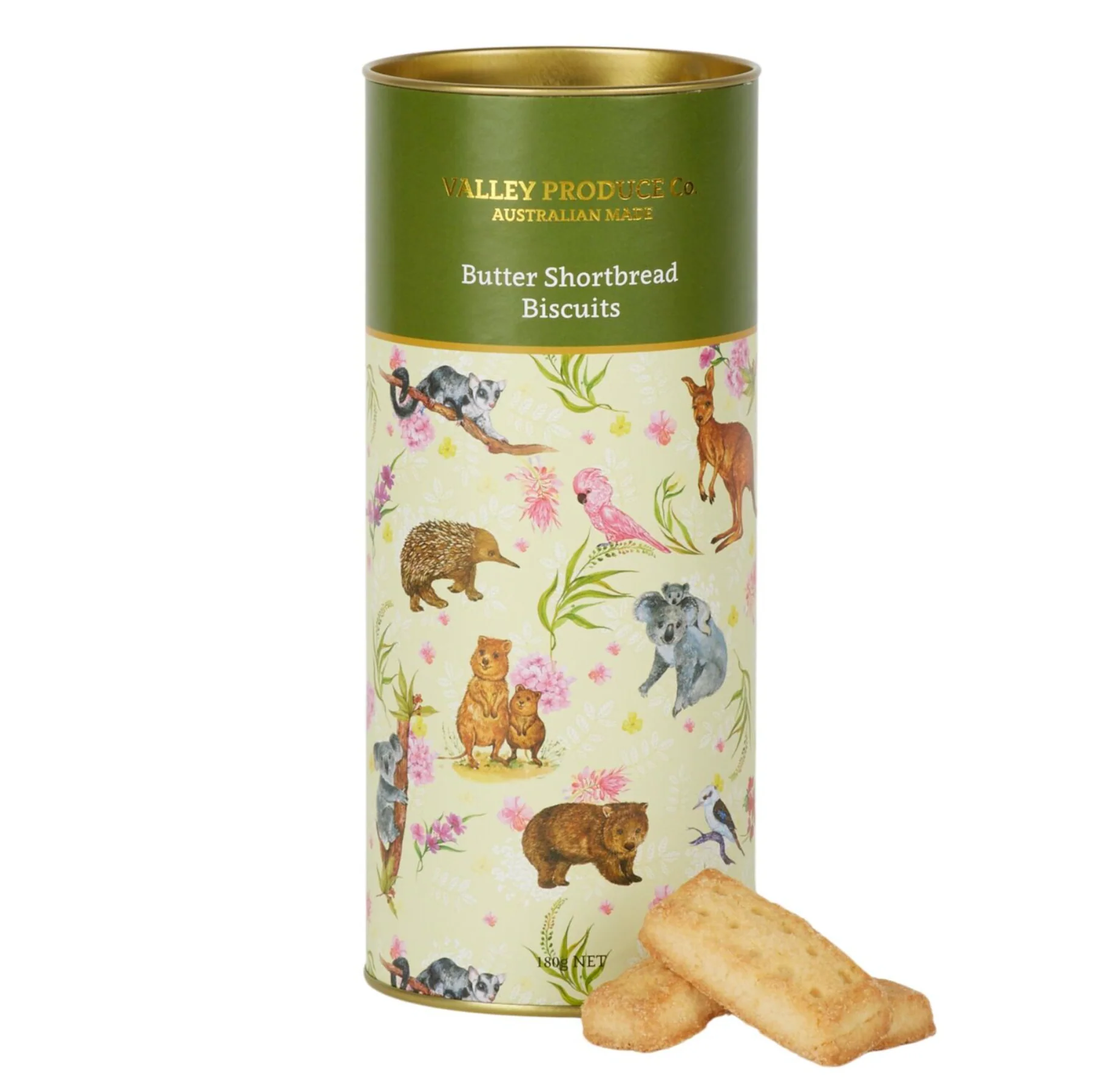 Valley Produce Company 'Australian Animals' Pure Butter Shortbread Tube